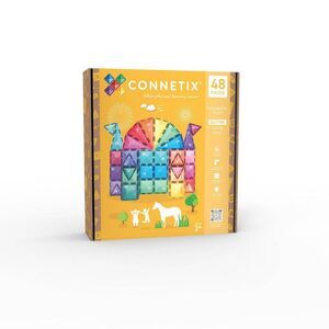 CONNETIX -  Magnetic Tiles Glitter Castle Pack 48pc:  Yellow